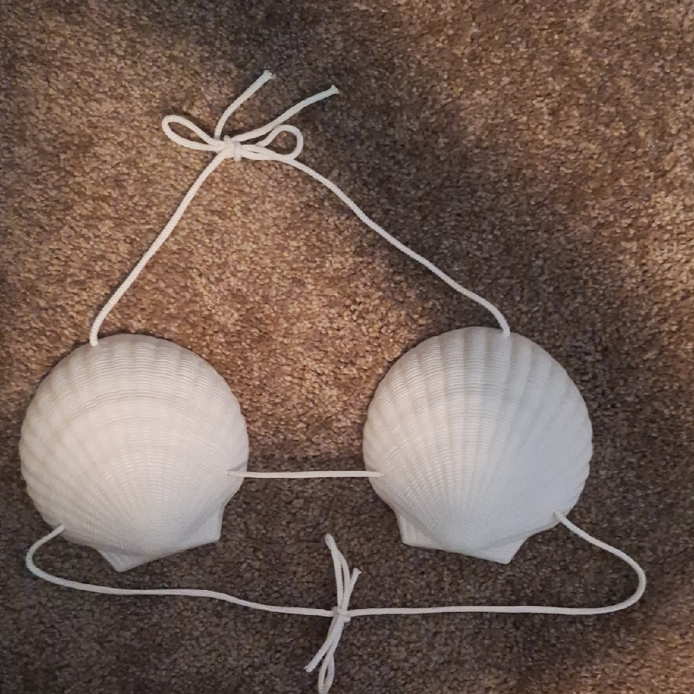 Source Unknown White Seashell Kids Costume Top